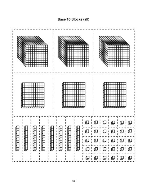 Base Ten Blocks Printable